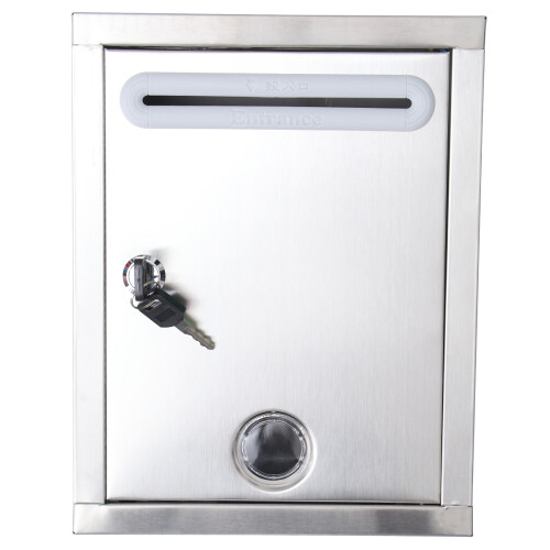 2Pcs Small Stainless Mailbox Silver Waterproof Creative Complaint Box