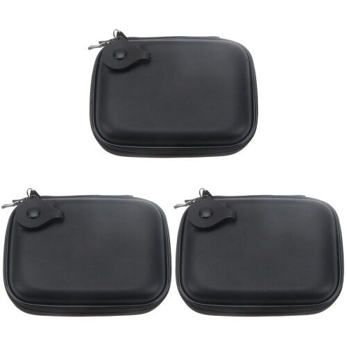 3Pcs Mobile Disk Bag Black Hard Disk Pouch Durable Storage Organizer 1