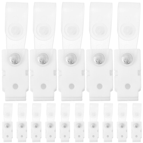100Pcs White Acrylic Badge Clips Name Tag Holders for Work Id