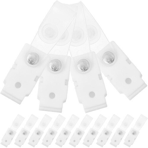 100Pcs White Acrylic Badge Clips Name Tag Holders for Work Id 1