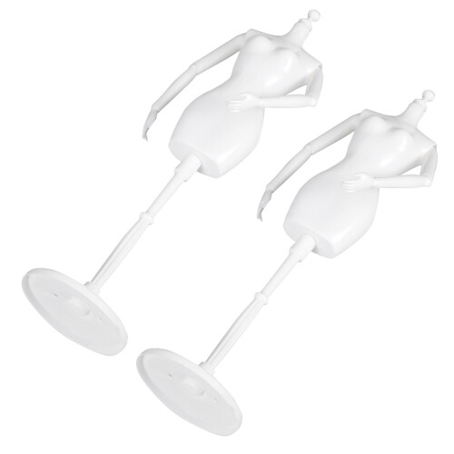6Pcs White Plastic Body Mannequin with Movable Joints for Home Display 1