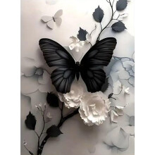 ZHUDENGXJL Butterfly Flower Diamond Art Kits for Adults,5D Full Round Drill Diamond Painting Kits for Beginners,DIY Diamond Dots Paintings Picture Ar