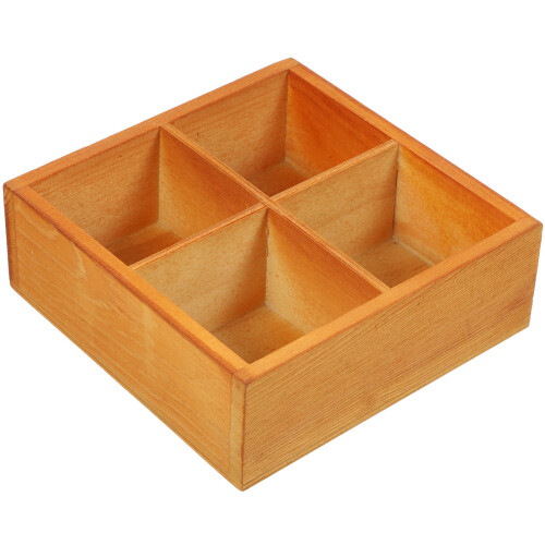 2Pcs Chocolate Wood Planter Tray Multi-Grid Organizer for Home Use