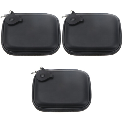 3Pcs Mobile Disk Bag Black Hard Disk Pouch Durable Storage Organizer 2