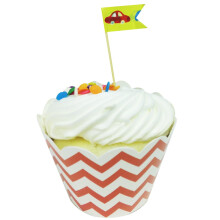 Wrapables Cupcake Wrappers, Standard, Chevron, Orange, Set of 60