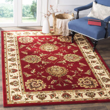 Safavieh Lyndhurst Collection LNH555-4012 Red and Ivory Area Rug, 5-Feet 3-Inch by 7-Feet 6-Inch