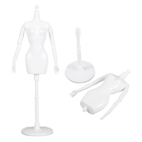 6Pcs White Plastic Body Mannequin with Movable Joints for Home Display 2