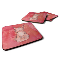 Caroline's Treasures BB7397FC Lynx Watercolor Decorative Coasters, Fabric, Multicolor
