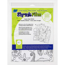 Grafix Artist Series Printed Shrink Film 8.5"X11" 4/Pkg-Nautical, Feather, Succulents, Celestial