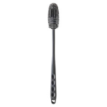 Silicone Bottle Brush with Long Handle for Deep Scratch Cleaning of Baby Bottles, Glass Bottles, Thermos, Vases, Grey