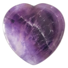 Loveliome Amethyst Heart Thumb Worry Stone,Stress Relief Healing Crystals Palm Pocket Stones