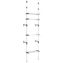 Tidyard Telescopic Wardrobe Organiser, Hanging Rail, Clothes Rack, Storage Shelving,Telescopic Wardrobe System with Shelves Aluminium for Bedroom or
