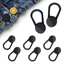 8 Pack Pants Button Extenders, Flexible Button Waist Extenders for Men and Women's Pants, Jeans, Skirts, Dress (Black)