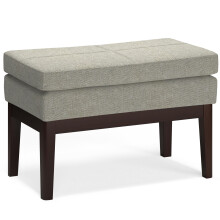 SIMPLIHOME Carlson Small Ottoman Bench, 26 inch, Greige