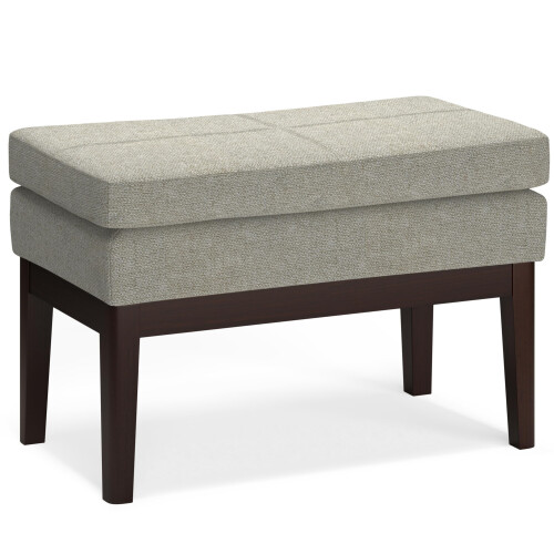SIMPLIHOME Carlson Small Ottoman Bench, 26 inch, Greige