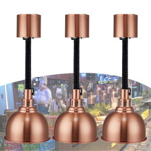 JUNNIU Food Heat Lamp, Commercial Buffet Restaurant Food Warmer Lamp for Pizza Steak, Freestanding Pendant Light Professional Food Heating Lamp, 3pcs