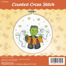 Design Works Boo! Counted Cross Stitch with Wooden Hoop 15cm