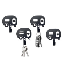 BiaGift 4 PCS Camper Key Holder for Wall Metal Decorative, Camper Decor, Camper Accessories for Travel Trailers, Metal Key Rack Hanger, Camper Gifts,