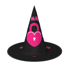 BKDODKS Just Married Print Funny Halloween Hats Unique Party Decoration Spooky Witch Hats For Women Men Accessory