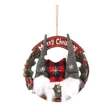 PPcdfre Christmas Gnome Wreath for Front Door Artificial Christmas Wreath Christmas Wreath with Pine Needles Gnomes Ornaments