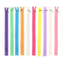 Beufee 10Pcs Lace Zippers for Sewing, 30cm Mixed Style Bud Silk Shape No.3 DIY Nylon Coil Flower Zipper
