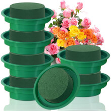 6 Pack 4.7 Inch Floral Foam with Bowl,Round Wet Flower Blocks Arrangement Kit for Fresh Artificial Flowers,Forist Supplies,Wedding Birthday Centerpie