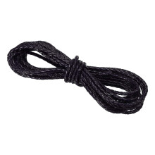 PATIKIL Round Braided Leather Cord, 3mm Round Braided Leather Cord Rope Folded for Crafts Jewelry Making Necklace Bracelets, Dark Blue(3 Yards)
