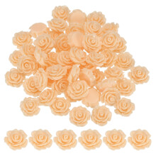 PATIKIL 20mm Rose Flower Resin Cabochon, 50 Pcs Mini Rose Flower Flatback Resin for Scrapbooking DIY Crafts Phone Case Decor Jewelry Making, Champagn