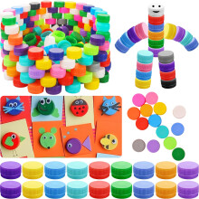 120Pcs Plastic Bottle Caps for Crafts, DIY Craft Scrapbook(Mixed Color)