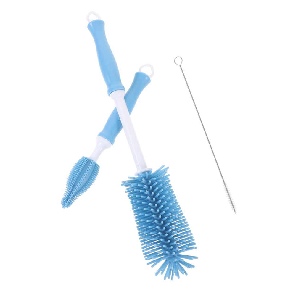 Baby Bottle Brush 360 Rotating Silicone Cleaner with Non Slip Handle for Deep Feeding Bottle Cleaning