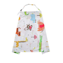 Organic Cotton Nursing Cover for Moms, Breathable Breastfeeding Scarf with Cartoon Pattern, 100x70cm