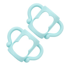 2pcs Silicone Bottle Handle for Baby Feeding, Ergonomic Non‑Slip Grip, Removable and Dishwasher Safe, Light Blue