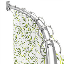 Curved Shower Curtain Rod-EUPLAR Adjustable Shower Curtain Rod 38-72 Inches, Rust Proof Stainless Steel Curved Shower Curtain Rods for Bathroom, Bath