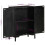 ZEYUAN Sideboard Black 55x30x77 cm Solid Wood Mango and Iron,Sideboard Kitchen Units,Storage Unit,Sideboard With Drawers 2
