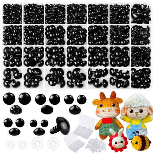1000 Black Safety Eyes