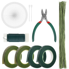 DSUWAZU Floral Tape and Floral Wire, Arrangement Tools Kit Green Floral Tape and Floral Wire, Boutonniere Pin for Bouquet Stem Wrap Florist, Wreath M