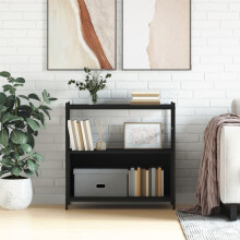 qohoio Bookshelf Black 80x30x78.5 cm Engineered Wood and Iron,Bookshelf,Shelving Unit,for Office,Study,Living Room,Bedroom