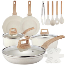 19 Pcs Pots and Pans Set for Kitchen, Nonstick Ceramic Cookware Set, Non Stick Induction Cookware Frying Pans & Saucepans