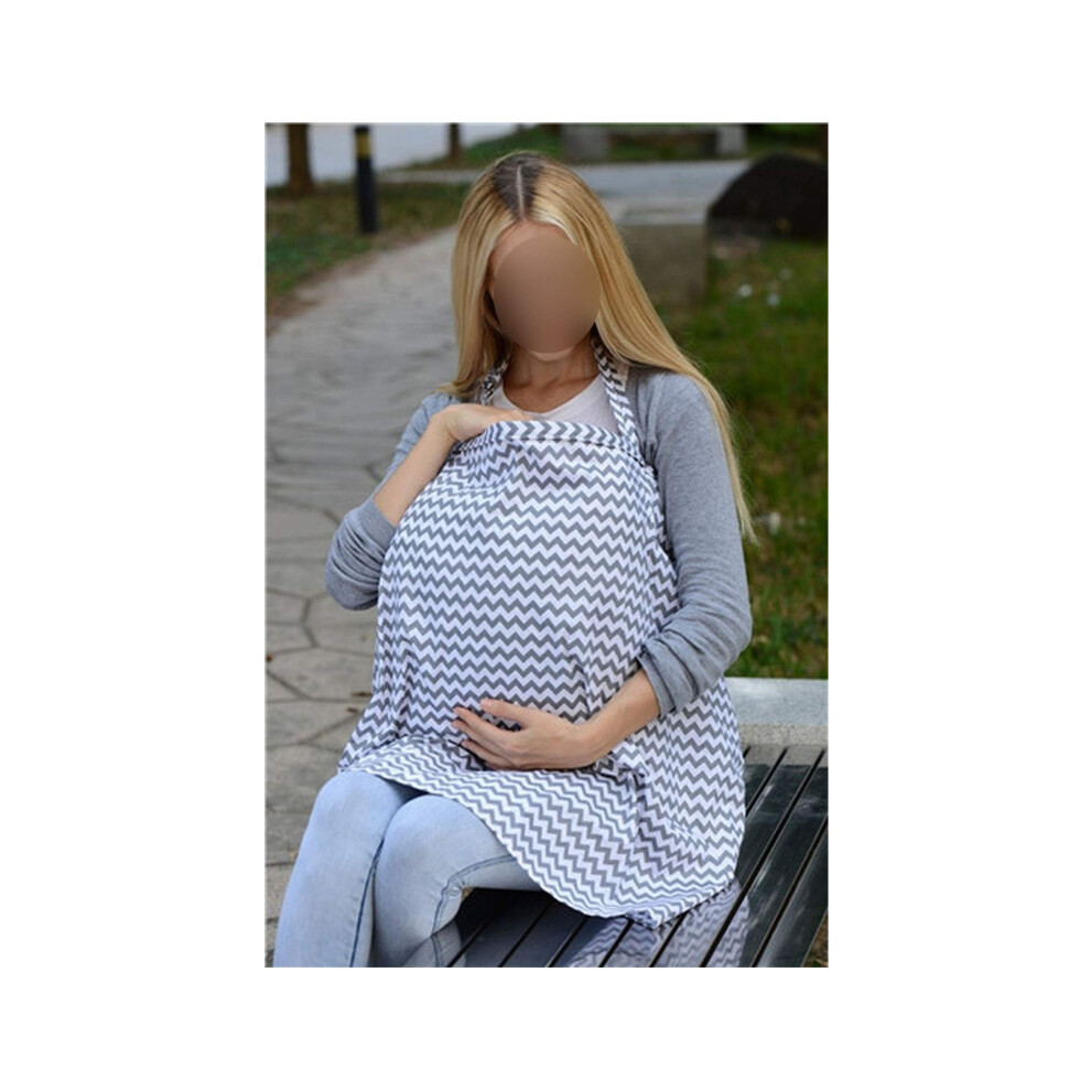 Nursing Cover Cotton Breathable Privacy Breastfeeding Cover for Moms Baby Feeding Apron Graywave
