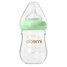 Glass Baby Bottle 5oz Anti Colic with Natural Response Silicone Nipple Wide Neck for Newborns BPA