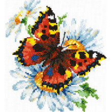 Magic Needle 42-11 ZW Butterfly and Daisy Counted Cross Stitch Kit with Zweigart Edition Cotton Multi-Coloured 17 x 18 cm