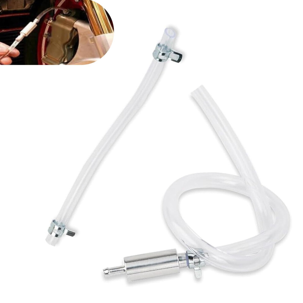 Brake Bleeder Hose With Oneway Check Valve, Clear Fluid Monitoring Tool For Cars And Motorcycles, 2 Pcs Silver 9113335621824