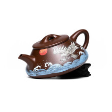 Handmade Zisha Teapot, Chinese Yixing Purple Copper Clay Tea Pot 300cc,Chinese Kungfu Brew Infuser Loose Leaf Tea