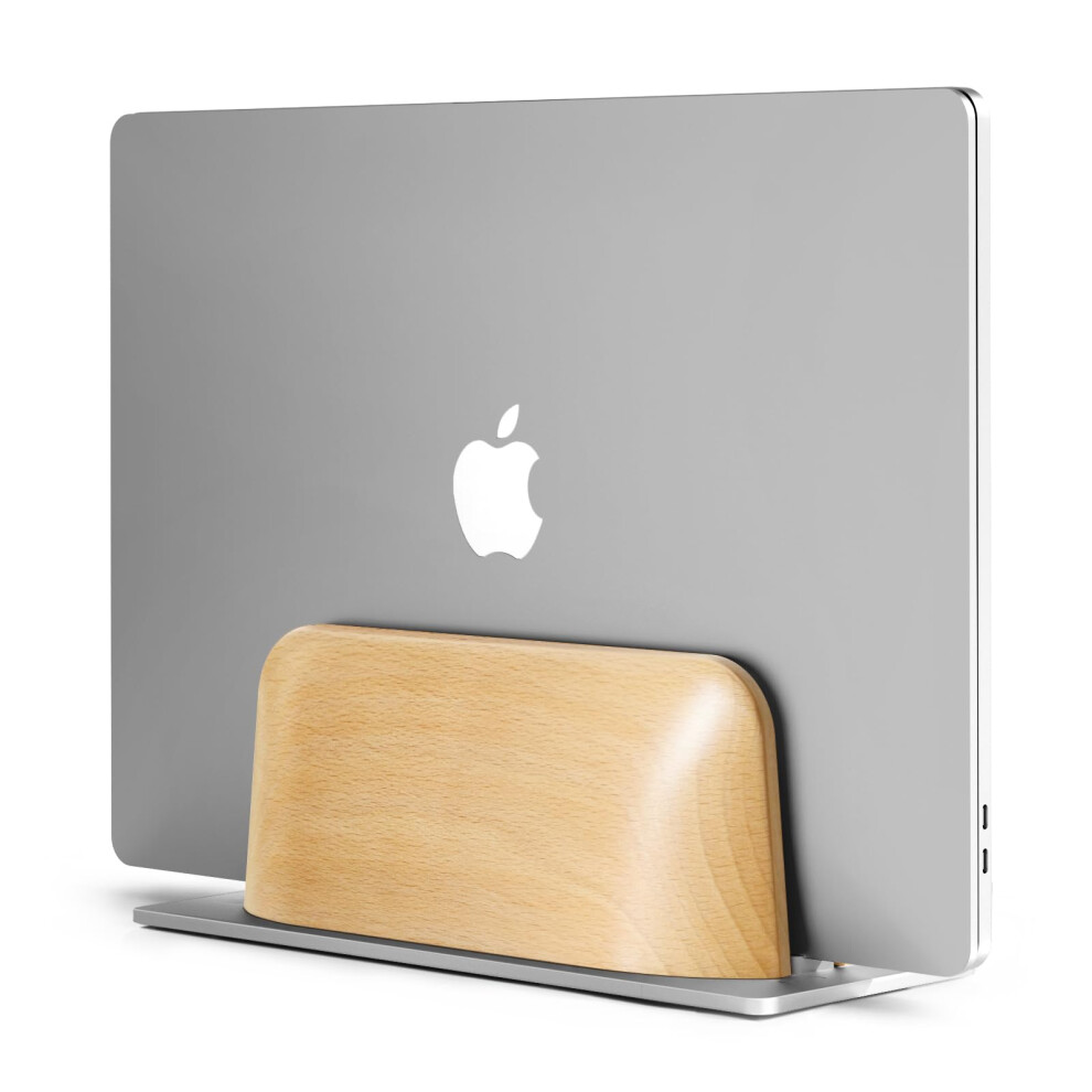Upergo Beechwood Vertical Laptop Stand For Desk, Laptop Holder To Dock Macbook 31714990