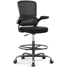Alolo Ergonomic Office Chair with Footrest,Tall Desk Chair for Standing Desk with Flip-up Armrests with Breathable Comfy Mesh Support and Adjustable