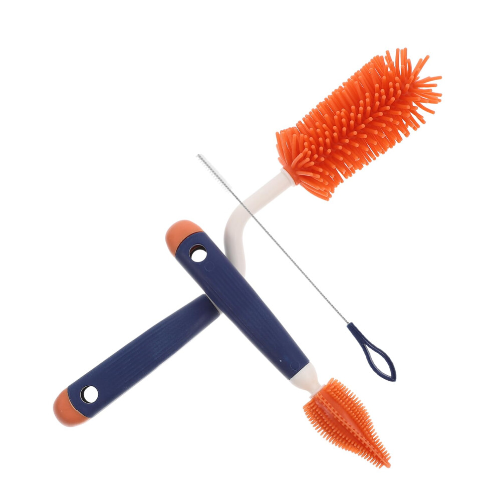Baby Bottle Brush Set with 360 Rotating Silicone Cleaner, Soft Bristles for Feeding Bottles and Cups