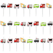 24PCS Cute Animal and Vehicle Bento Food Picks, BPA Reusable Lunchbox Picks for Kids Snacks