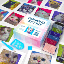 LuwoArte Large Diamond Art Kits for Adults - Brilliant Art Diamond Painting Kit - Paint Gem Art for Adults - Meme Cats 2.0