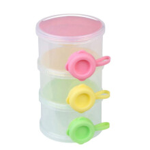 Baby Formula Dispenser 3 Layer Milk Powder Container with Secure Lid and Transparent View for Travel