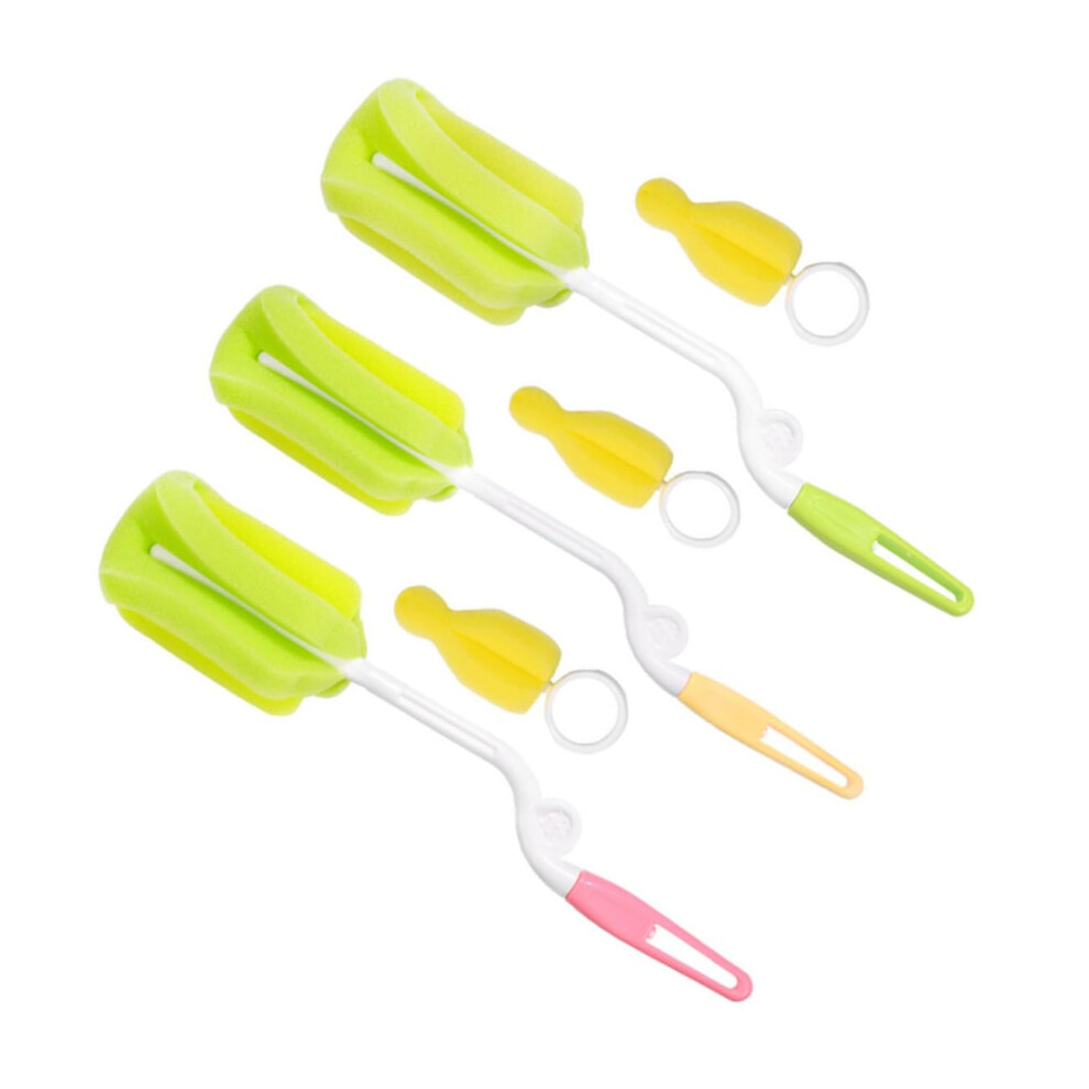 Baby Bottle Brush Set with 360 Rotating Handle, Dual Brush Design for Newborn Feeding and Pacifier Cleaning